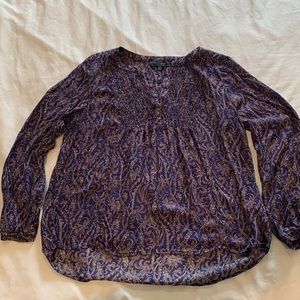 Lucky Brand purple floral top size large